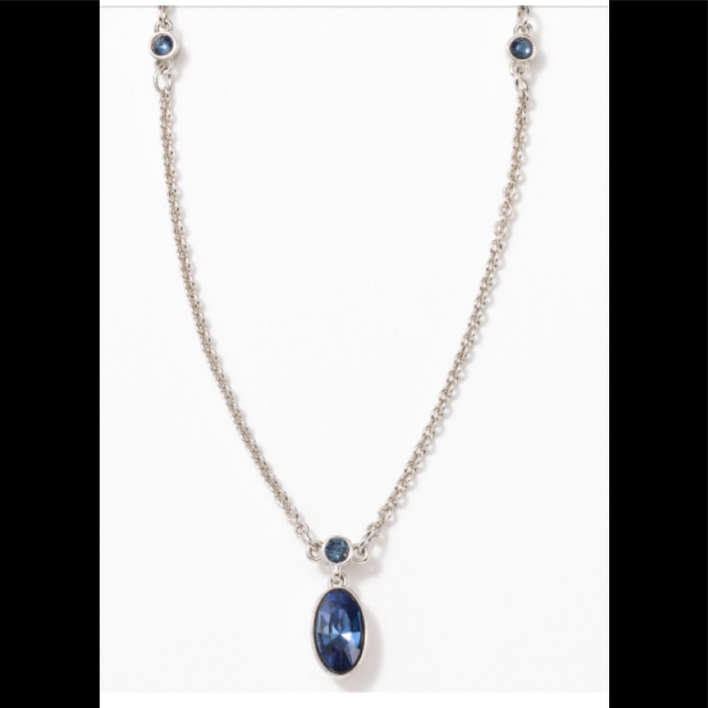 Touchstone Crystal by Swarovski SPEC necklace with Montana blue crystals BNIB
